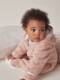 The White Company Pink Fleece Romper
