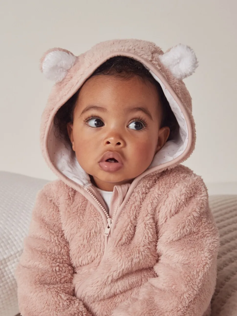 The White Company Pink Fleece Romper