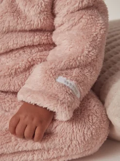 The White Company Pink Fleece Romper