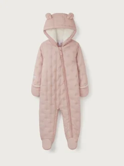 The White Company Pink Star Quilted Pramsuit