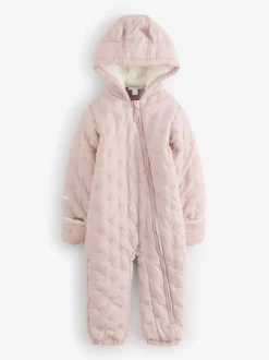 The White Company Pink Star Quilted Pramsuit