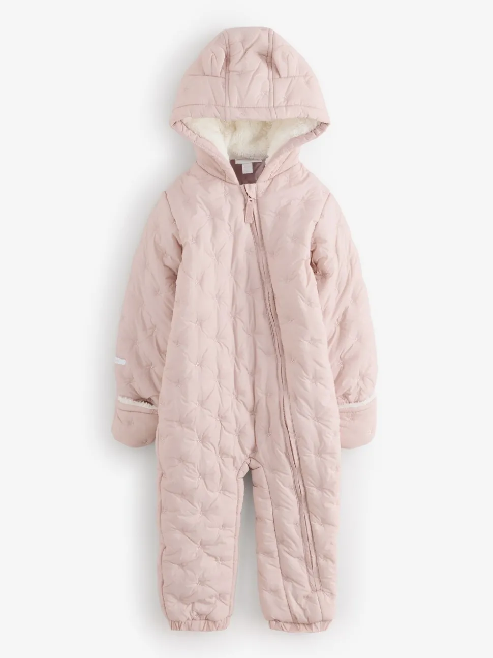 The White Company Pink Star Quilted Pramsuit