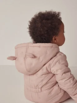 The White Company Pink Star Quilted Pramsuit