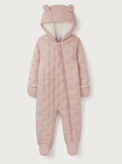 The White Company Pink Star Quilted Pramsuit