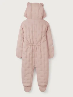 The White Company Pink Star Quilted Pramsuit