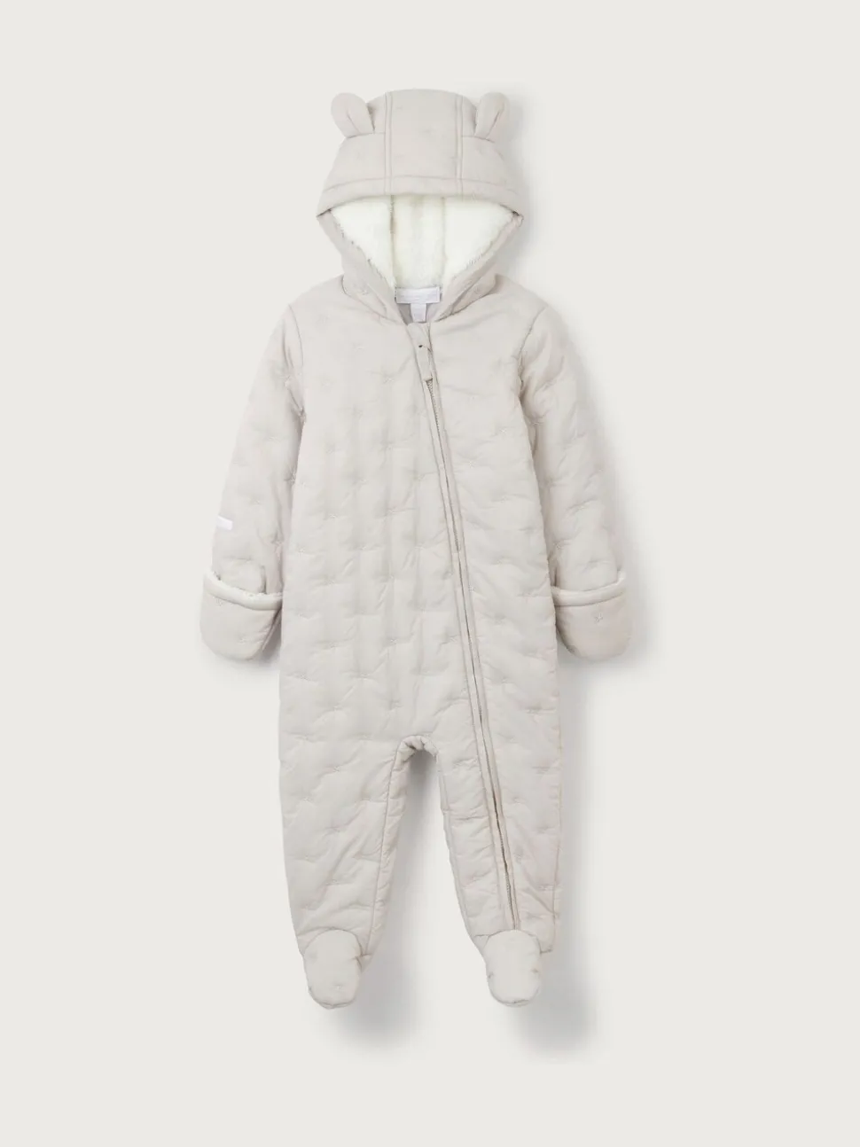 The White Company Star Quilted Natural Pramsuit