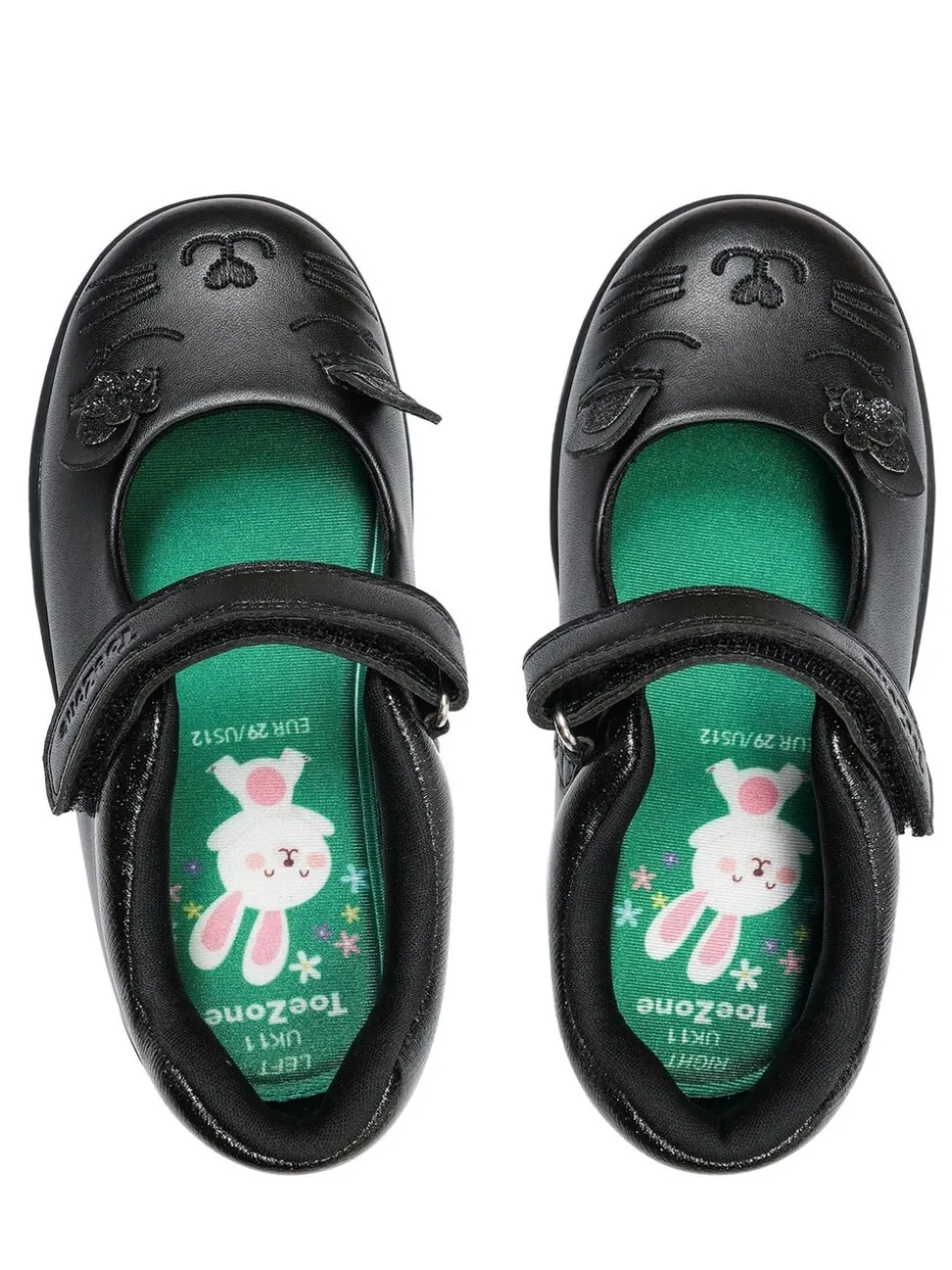 ToeZone Amy Girls Bunny School Shoes