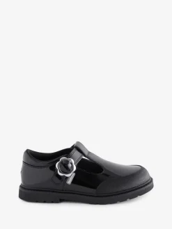Toezone Clover Patent T-Bar School Shoes