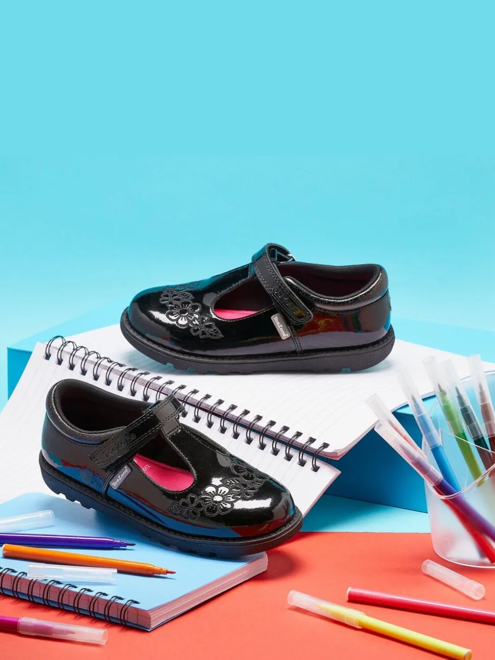 Toezone Flo Patent Flower School Shoes