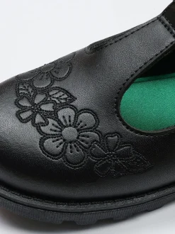 ToeZone Kat Flower School Shoes: Stylish design