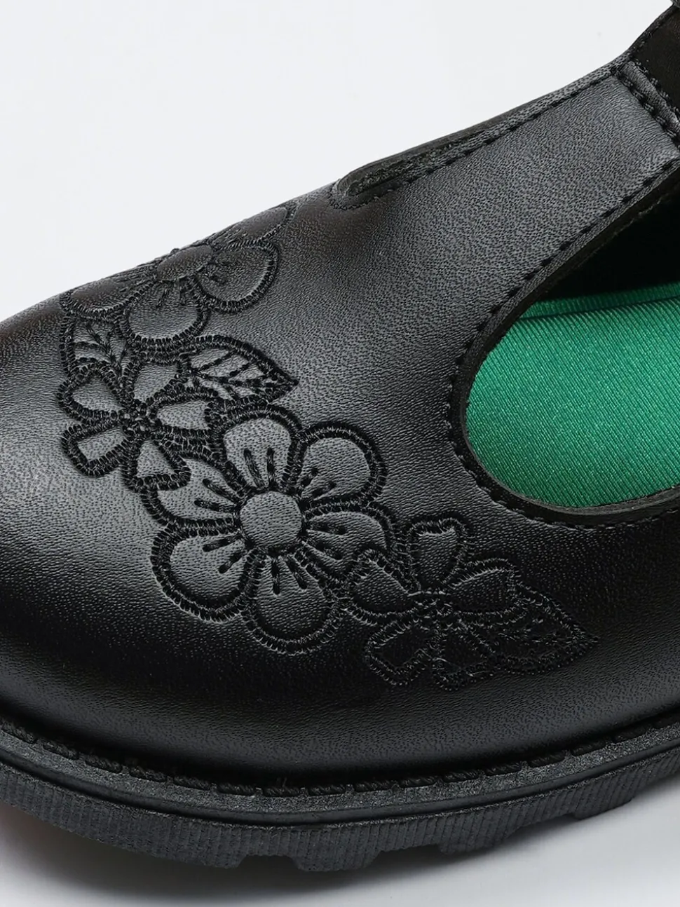 ToeZone Kat Flower School Shoes: Stylish design