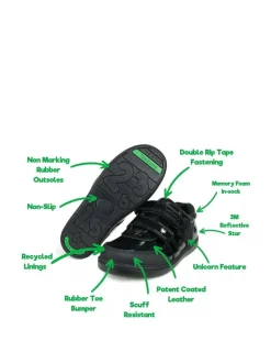 ToeZone Lia Girls Unicorn Shoes: Durable and non-slip outsole