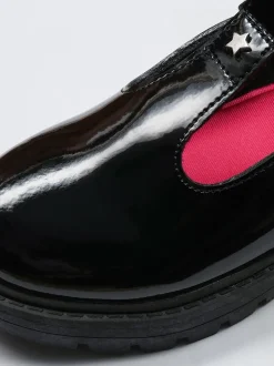 Toezone Pia Patent T-Bar Flower School Shoes
