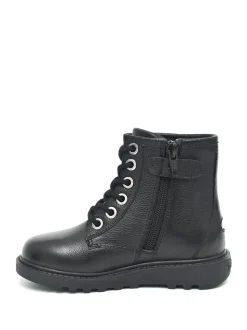 ToeZone Angel Girls Leather Ortholite Ankle Black Boots