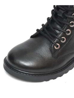 ToeZone Angel Girls Leather Ortholite Ankle Black Boots