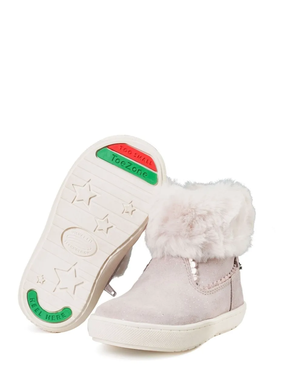 Toezone Girls Faith Suede Leather Faux Fur Zip Boots