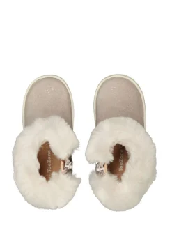 Toezone Girls Faith Suede Leather Faux Fur Zip Boots