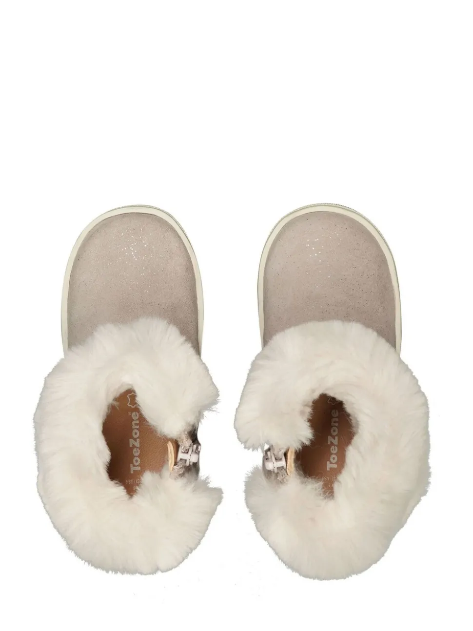 Toezone Girls Faith Suede Leather Faux Fur Zip Boots