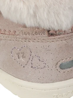 Toezone Girls Faith Suede Leather Faux Fur Zip Boots