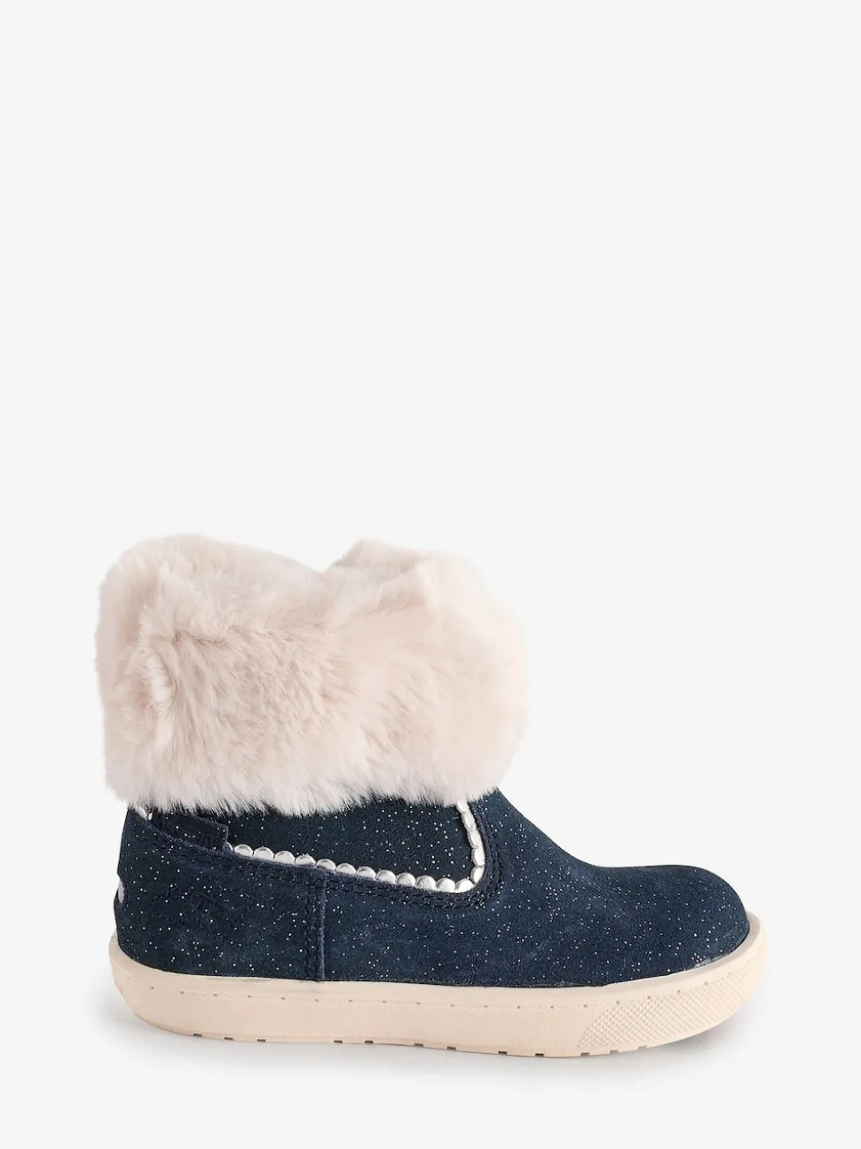 Toezone Girls Faith Suede Leather Faux Fur Zip Boots