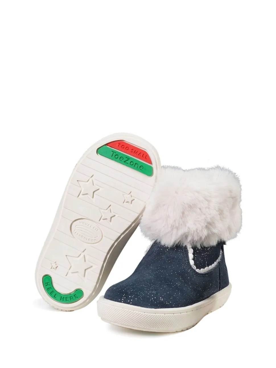 Toezone Girls Faith Suede Leather Faux Fur Zip Boots