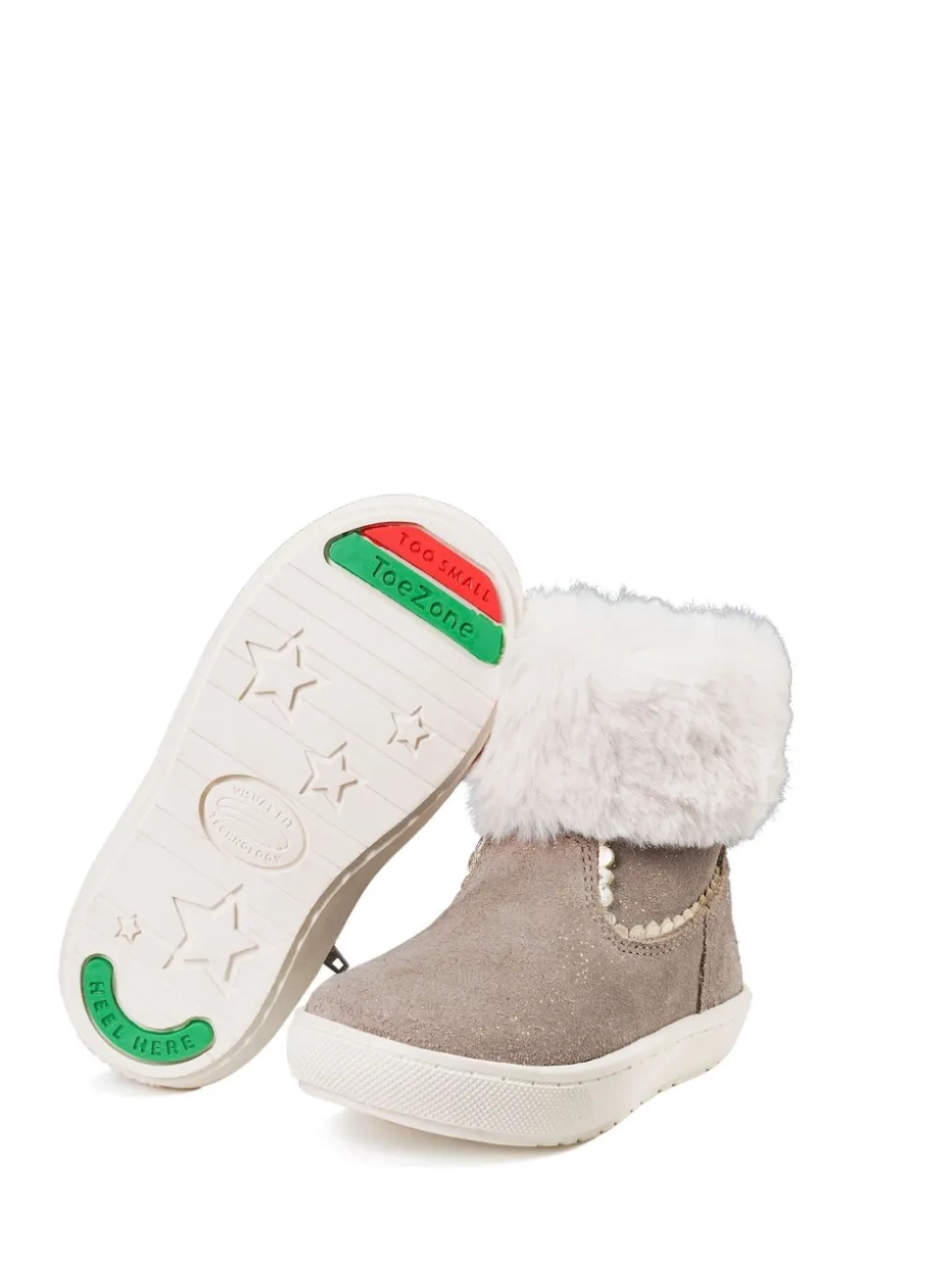 Toezone Girls Faith Suede Leather Faux Fur Zip Boots