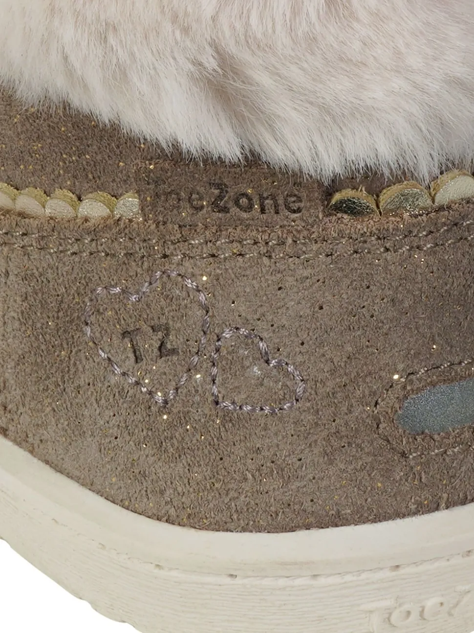 Toezone Girls Faith Suede Leather Faux Fur Zip Boots