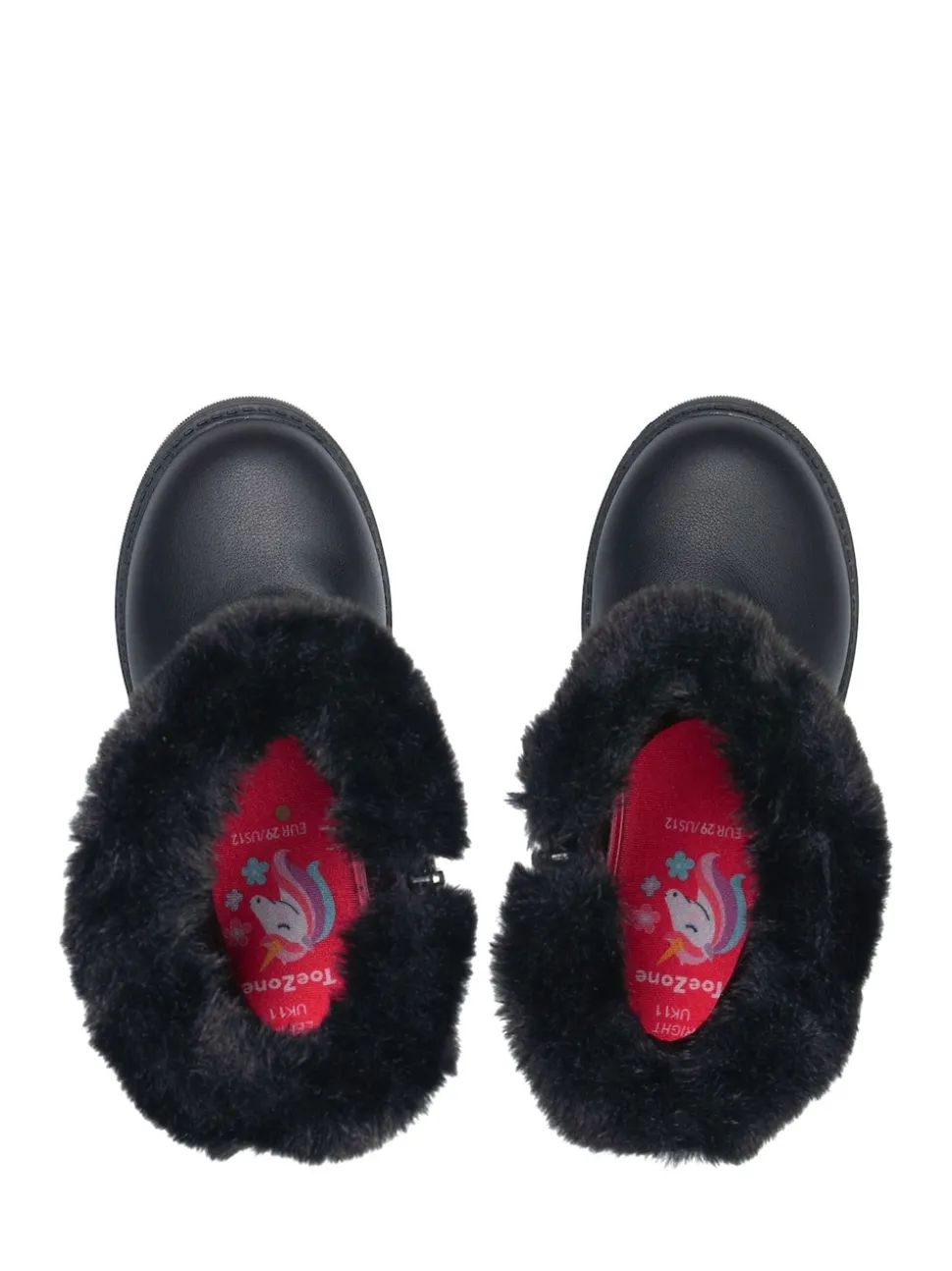 Toezone Lumi Faux Fur Zip Heart Buckle Boots