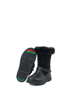 Toezone Lumi Faux Fur Zip Heart Buckle Boots