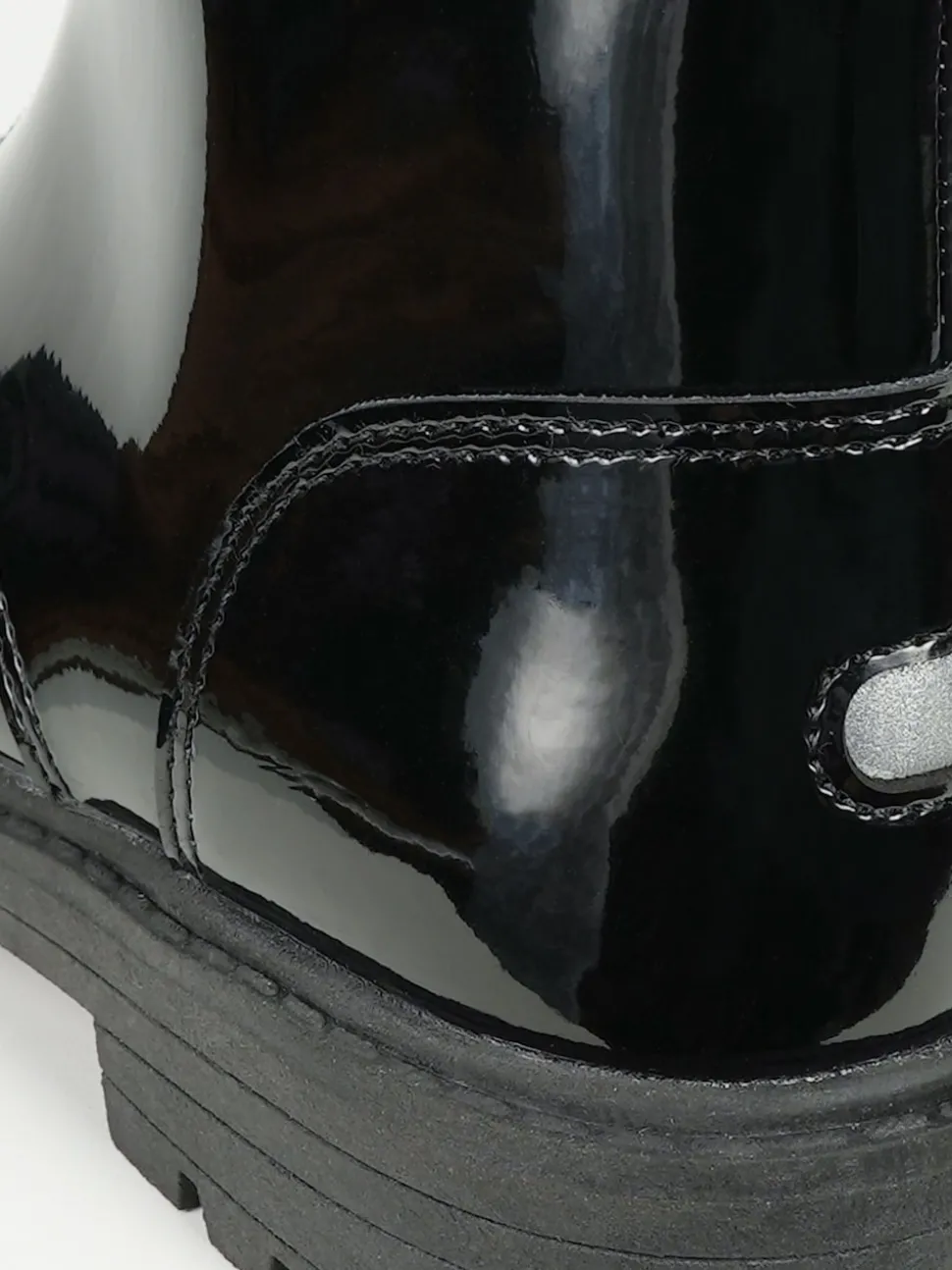 ToeZone Lydia Girls Patent Leather Zip Black Boots