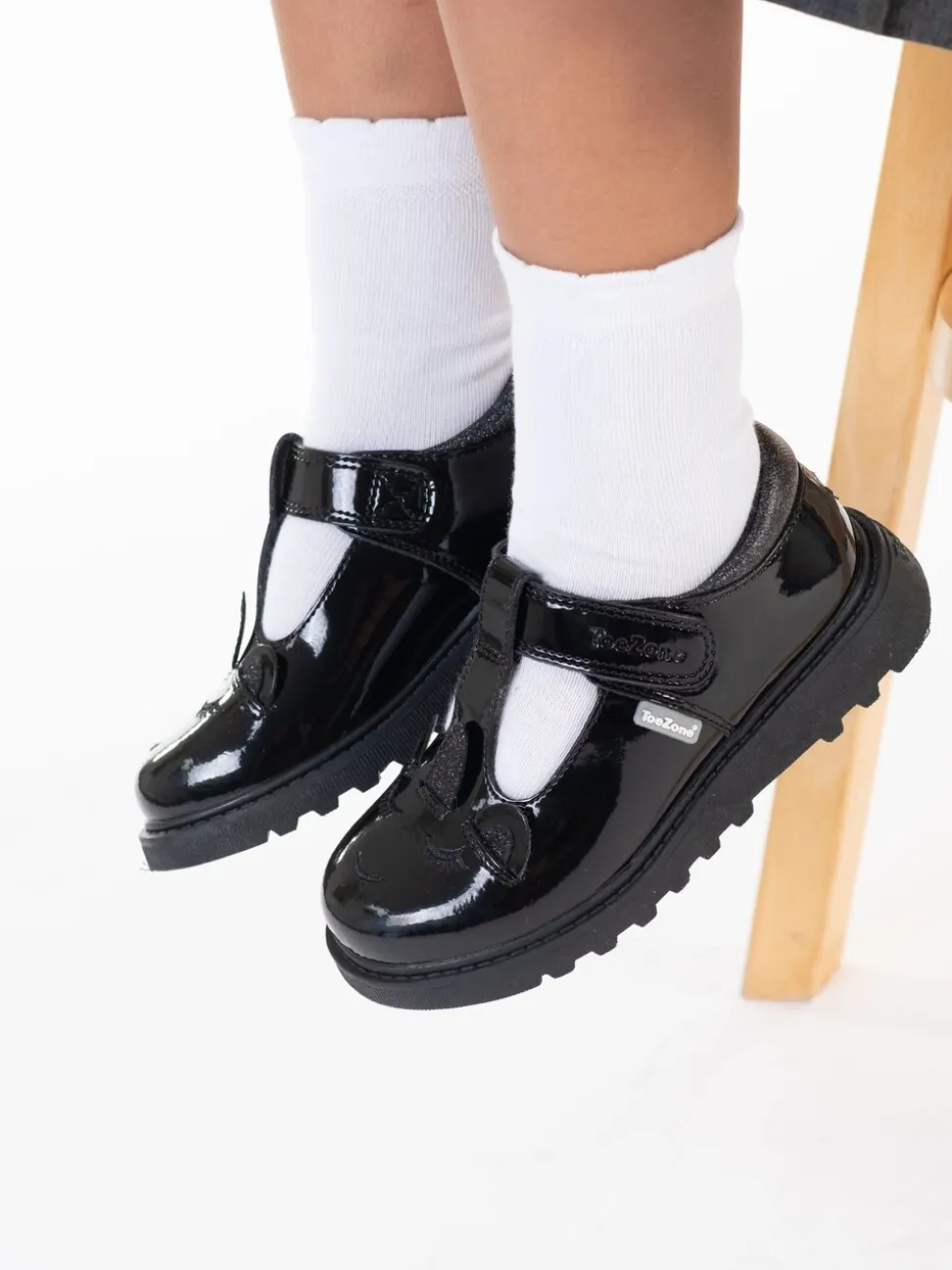 Toezone Millie Unicorn Patent T Bar School Shoes