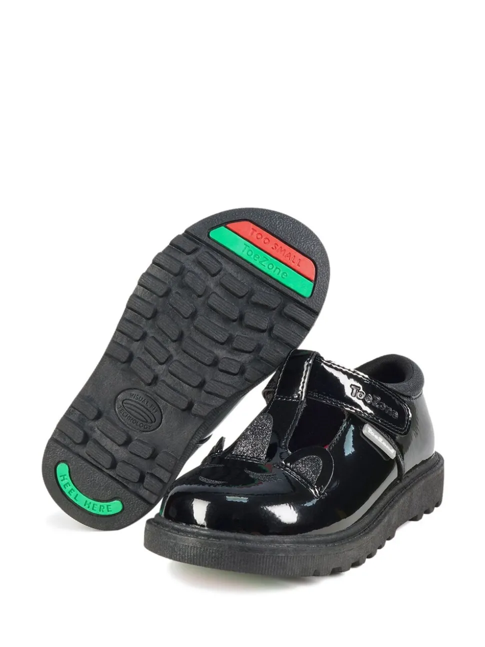 Toezone Millie Unicorn Patent T Bar School Shoes