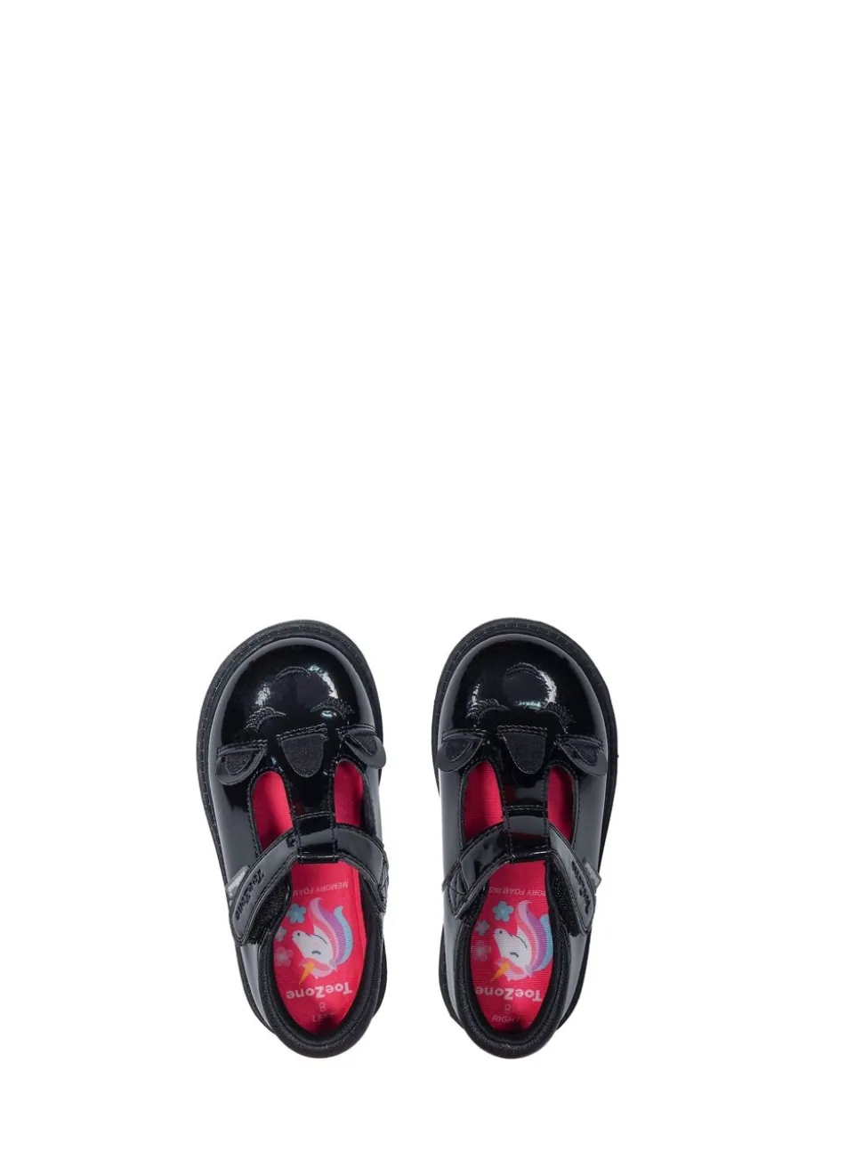 Toezone Millie Unicorn Patent T Bar School Shoes
