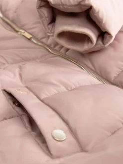 Toffee Pink Shower Resistant Faux Fur Trim Padded Coat (3-16yrs)