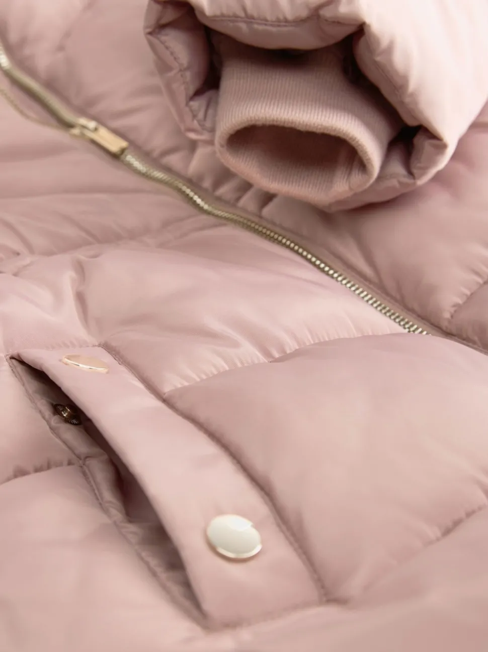 Toffee Pink Shower Resistant Faux Fur Trim Padded Coat (3-16yrs)