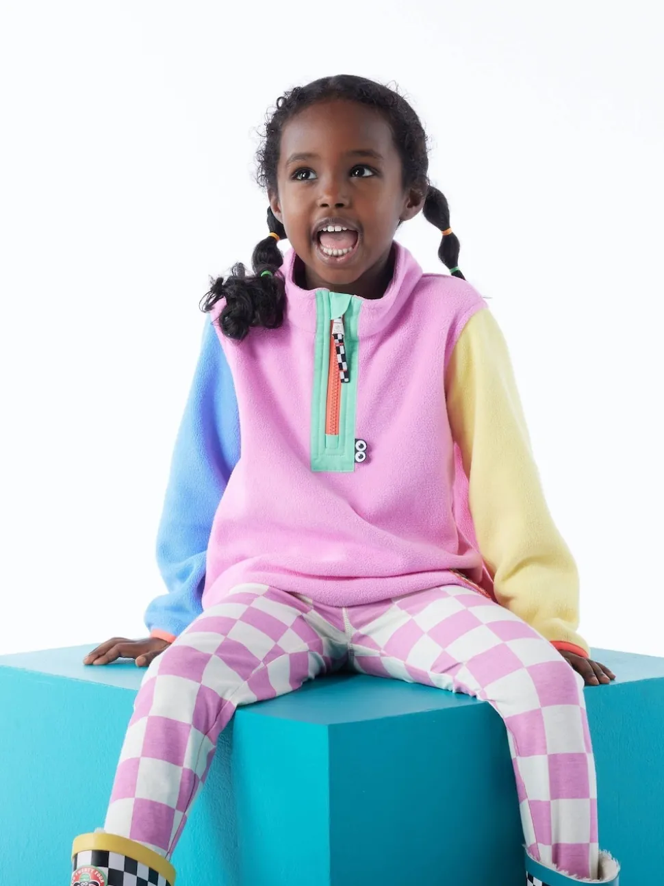 Tog 24 Pink Kids Texel Shaun the Sheep Zip Neck Fleece