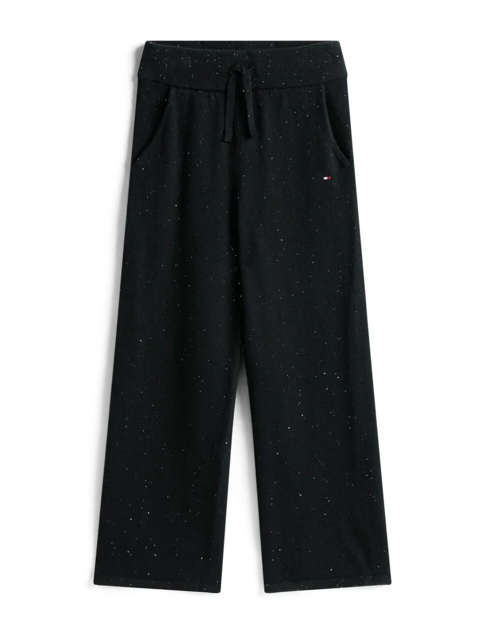 Tommy Hilfiger Black Sequin Wide Leg Drawstring Trousers