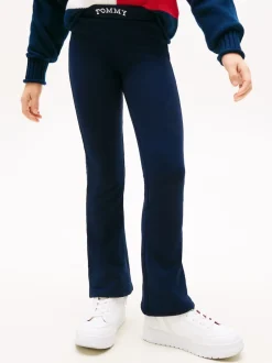 Tommy Hilfiger Blue Extra Slim Logo Flared Leggings