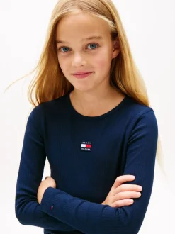 Tommy Hilfiger Blue Heritage Extra Slim Long Sleeve T-Shirt