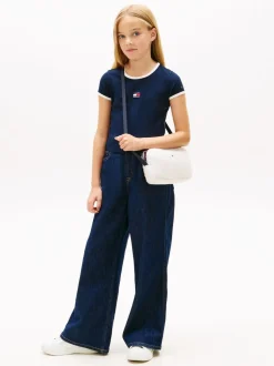 Tommy Hilfiger Blue Heritage Flag Ribbed Extra Slim T-Shirt