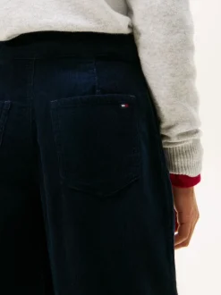 Tommy Hilfiger Blue Mabel High Rise Wide Leg Corduroy Trousers