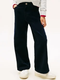 Tommy Hilfiger Blue Mabel High Rise Wide Leg Corduroy Trousers