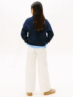 Tommy Hilfiger Blue Relaxed Cable Knit Jumper