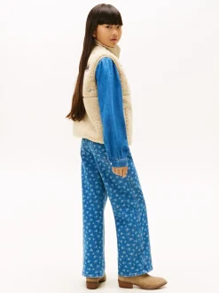 Tommy Hilfiger Brown Floral Embroidery Relaxed Teddy Gilet