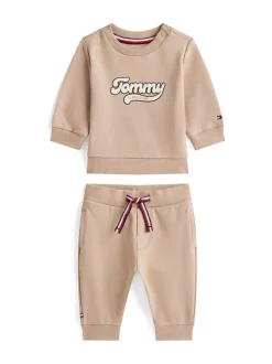 Tommy Hilfiger Brown Varsity Sweatshirt And Joggers Set