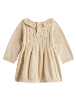 Tommy Hilfiger Cream Cable Knit Peter Pan Collar Dress