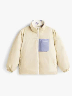 Tommy Hilfiger Cream Floral Print Reversible Relaxed Puffer Jacket