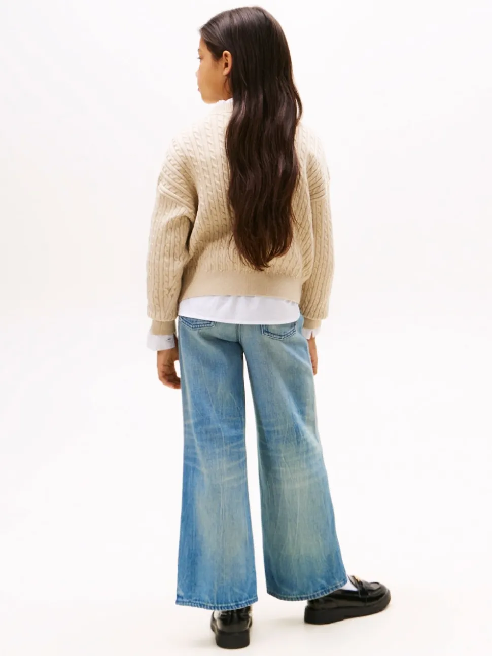 Tommy Hilfiger Cream Relaxed Cable Knit Jumper