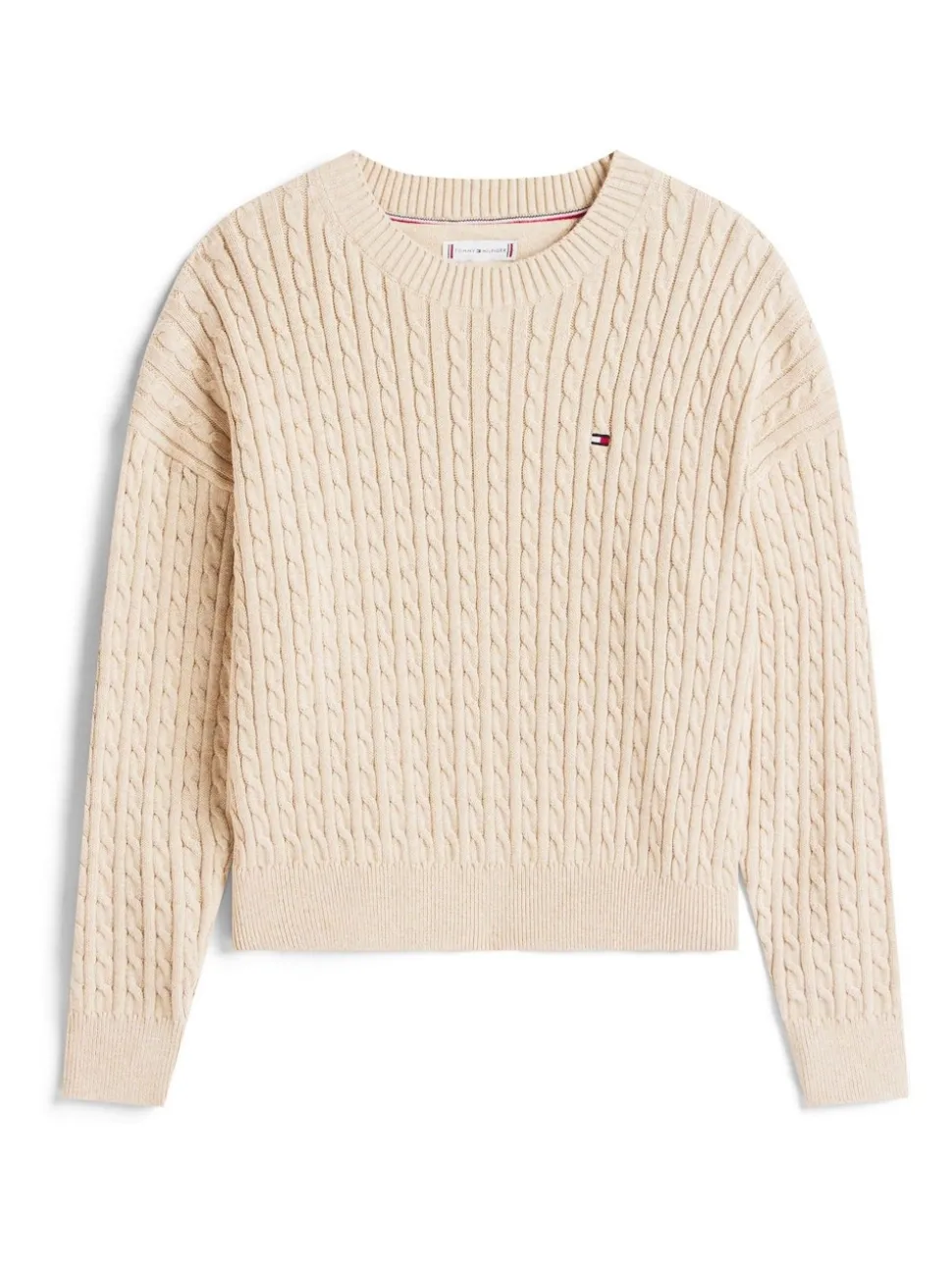 Tommy Hilfiger Cream Relaxed Cable Knit Jumper