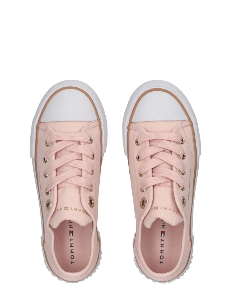 Tommy Hilfiger Pink Canvas Low Cut Lace-Up Trainers